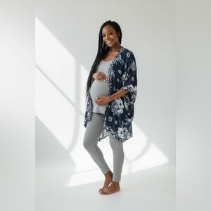 Jessica Simpson Maternity Floral Kimono Navy, One Size
